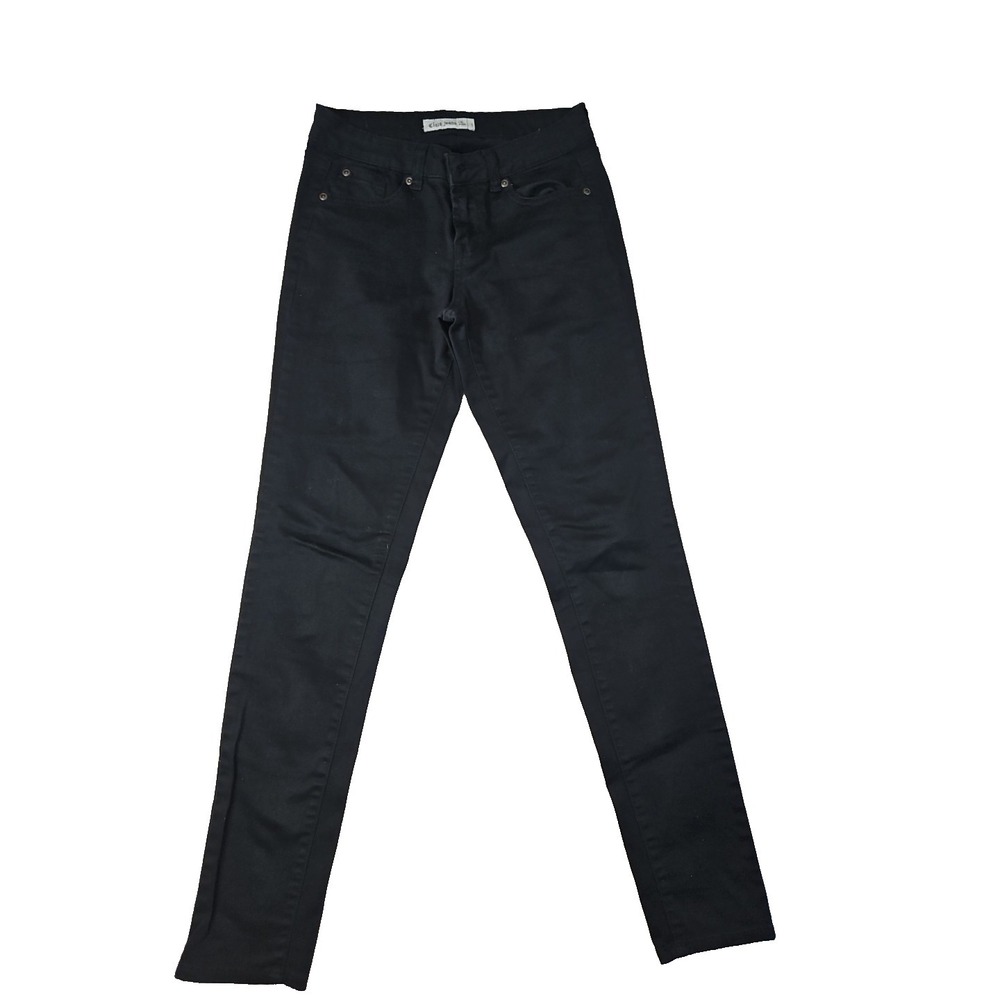 Cielo Jeans Womens Skinny Jean Flat Front Mid Rise Zip Closure Size 1 Black